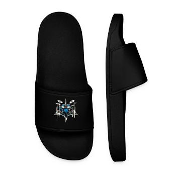 Cadeau Pour Batteur Battement De Coeur Batterie - Claquettes Homme - noir - Devant