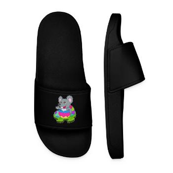 Mouse Easter Easter Eggs - Men’s Pool Sliders - black - Front