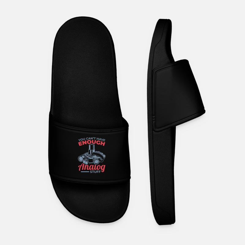 You Can't Have Enough Analog Stuff - Men’s Pool Sliders - black