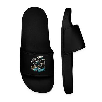 CHASE THE STARS OVER OBSTACLES WE SOAR, EQUESTRIAN - Men’s Pool Sliders - black - Front