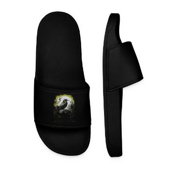 Halloween Corbeau Occulte Spirituel Corbeau Corbeaux - Claquettes Homme - noir - Devant