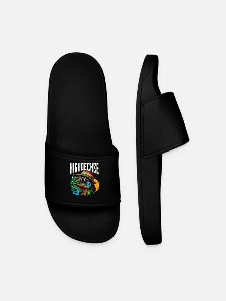 High Lizard Lizards Iguana Reptiles - Men’s Pool Sliders - black