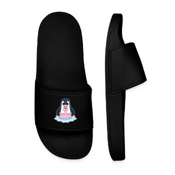 Flamant rose pingouin - Claquettes Homme - noir - Devant