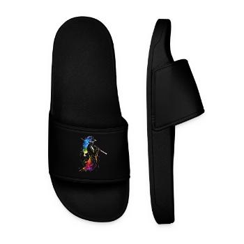 Flute player Retrowave - Men’s Pool Sliders - black - Front