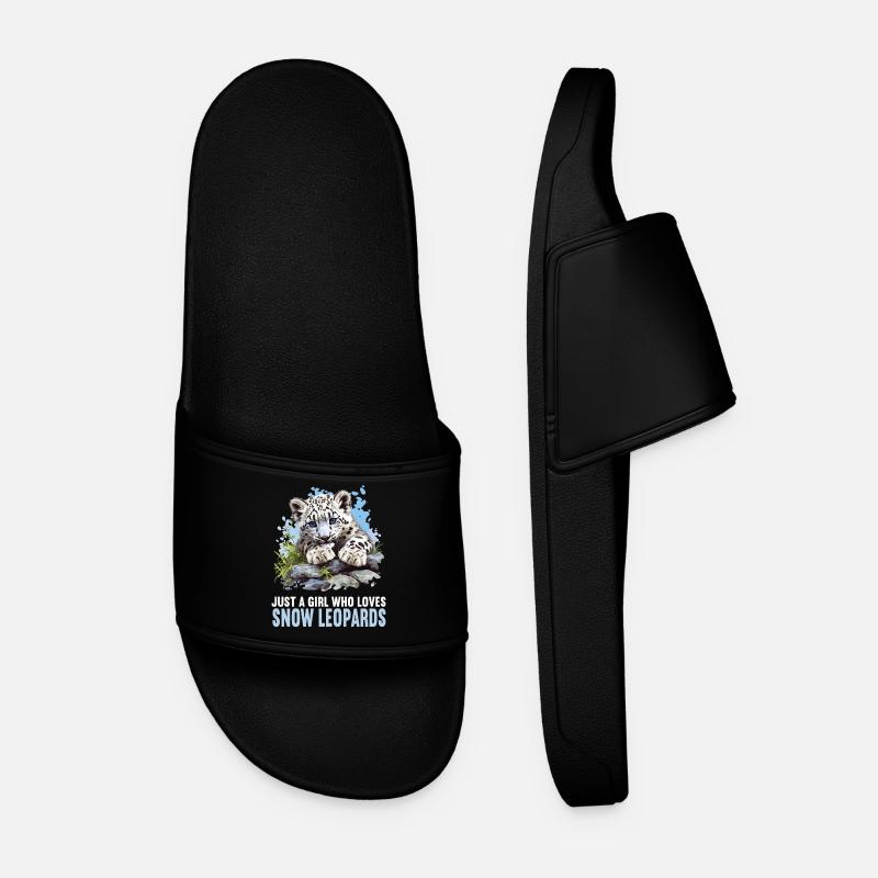Snow Leopard Schneeleoparden Schneeleopard - Men’s Pool Sliders - black