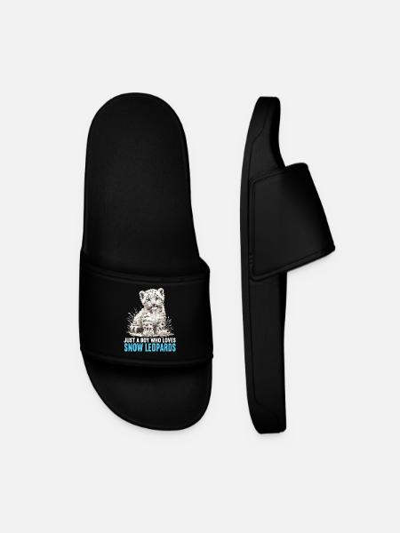 Snow Leopard Schneeleoparden Schneeleopard - Men’s Pool Sliders - black