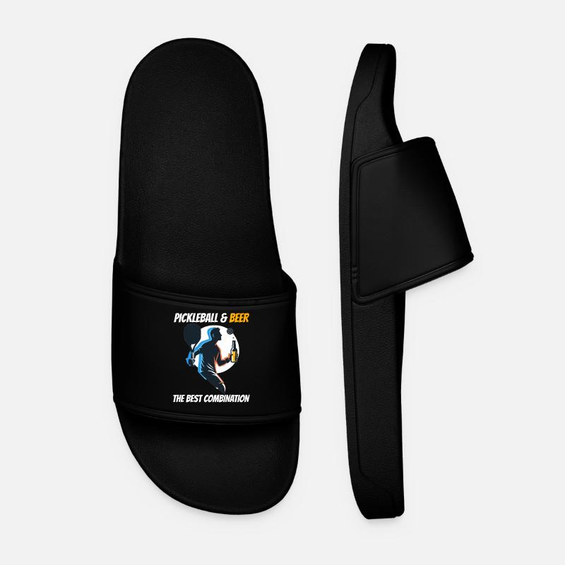 Pickleball & Beer The Best Combination - Men’s Pool Sliders - black