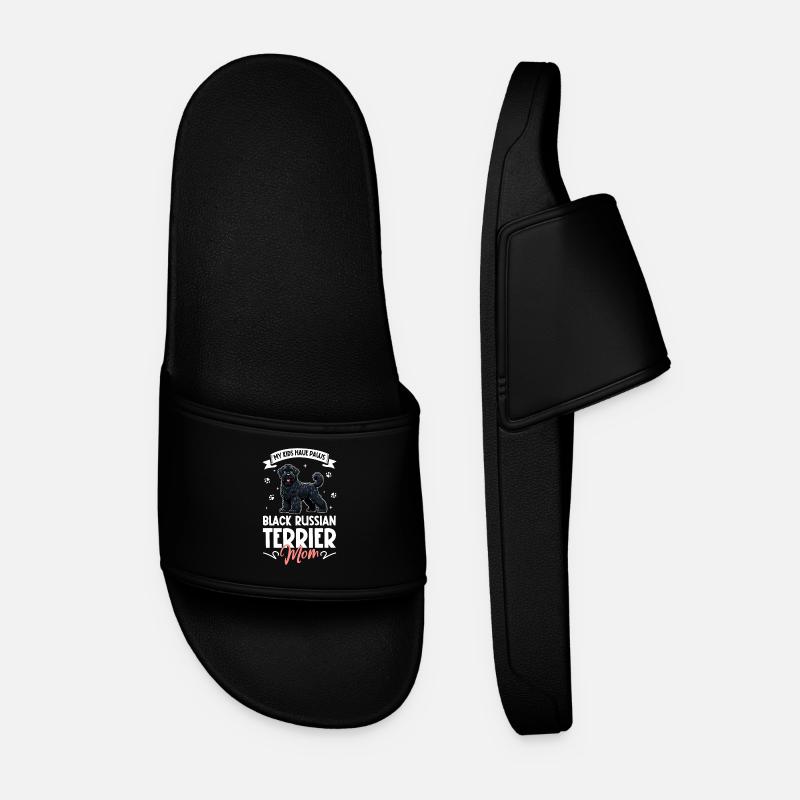 Black Russian Terrier Mom - Men’s Pool Sliders - black