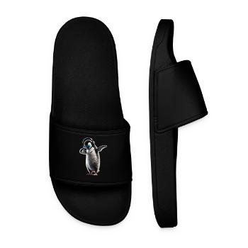 Funny Dabbing Penguin Dancing Animal Lover Dab - Men’s Pool Sliders - black - Front