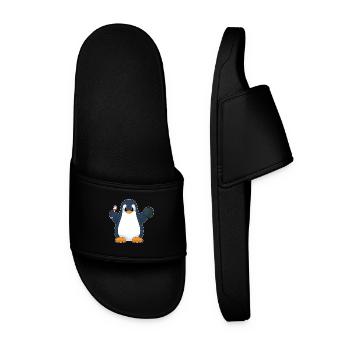 Pinguin Bowling Bowlingkugel Pin - Männer Badelatschen - Schwarz - Vorne
