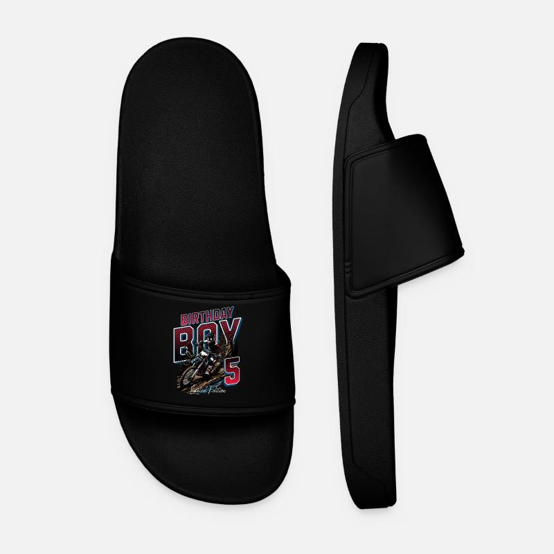 Motocross 5th Birthday - Men’s Pool Sliders - black