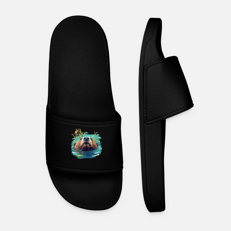 Beaver Biber - Men’s Pool Sliders - black