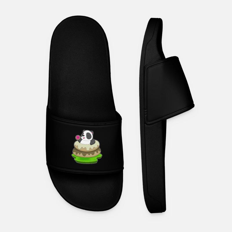 Panda Donuts - Männer Badelatschen - Schwarz