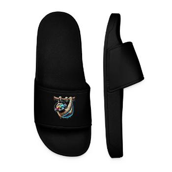 Funny Sloth Art Animal Sloth Wildlife Animals - Men’s Pool Sliders - black - Front