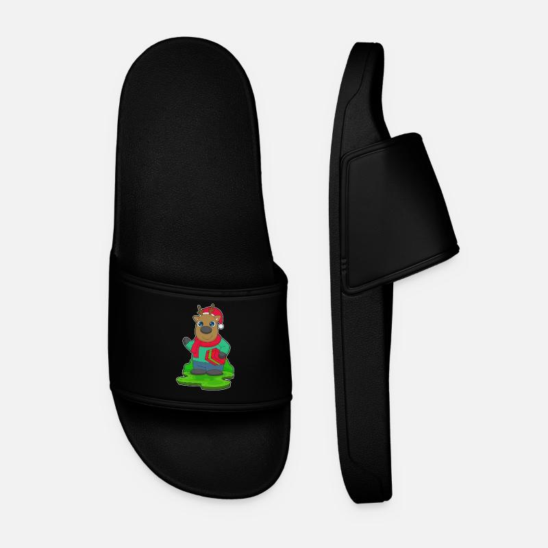 Reindeer Christmas Package - Men’s Pool Sliders - black