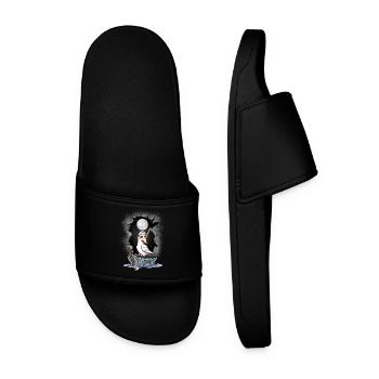 Maritime Halloween Grim Reaper Seagull Seagulls Boat - Men’s Pool Sliders - black - Front