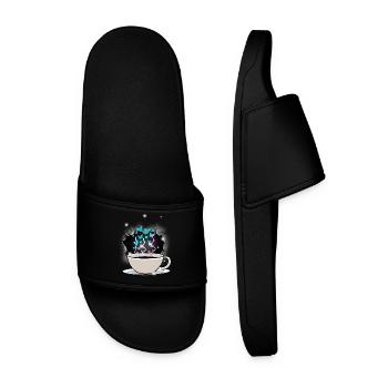 Coffee Coffee Cup Caffeine - Men’s Pool Sliders - black - Front