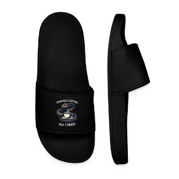 Drôle Snake Art Serpent Café Reptiles - Claquettes Homme - noir - Devant