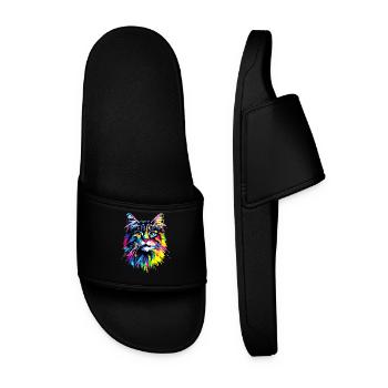 Chat de la forêt norvégienne Chat des forêts norvégiennes - Claquettes Homme - noir - Devant