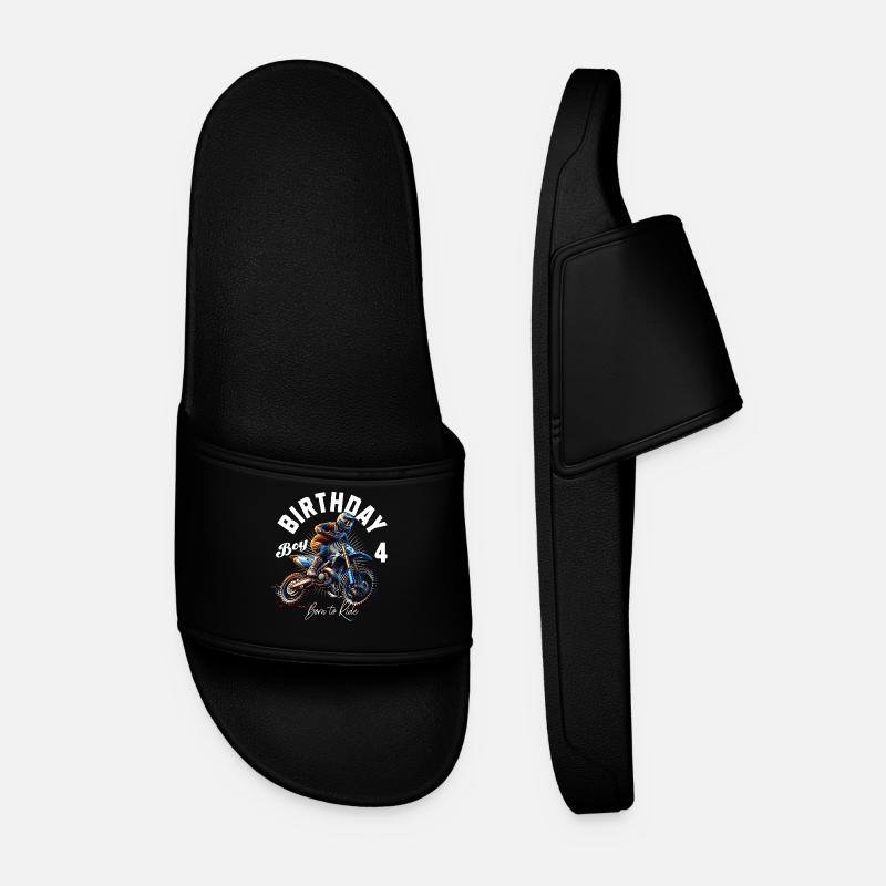 Motocross 4th Birthday - Men’s Pool Sliders - black