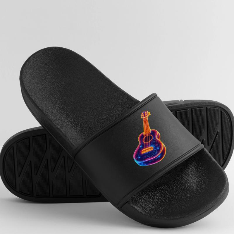 Ukulele Synthwave Men’s Pool Sliders