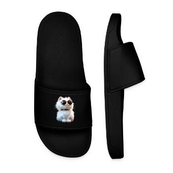 Chat Angora Blanc Chat Angora Chats Angora Mignons - Claquettes Homme - noir - Devant