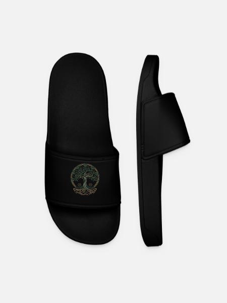 Neo Celtic Tree of Life - Men’s Pool Sliders - black