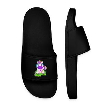 Unicorn Hand Fan - Men’s Pool Sliders - black - Front
