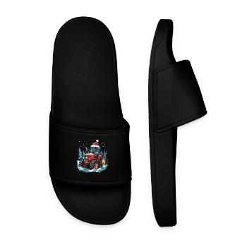tracteur Noël agriculteur Chapeau de Noël agriculteur - Claquettes Homme - noir - Devant