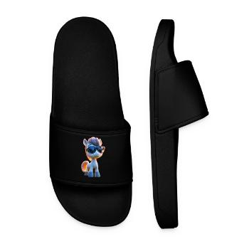 Balade à poney Poney Cavalier Poulain Équitation Ferme à poneys - Claquettes Homme - noir - Devant