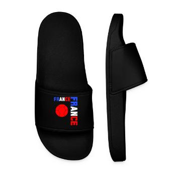 drapeau france cadeau, cadeau france drapeau - Claquettes Homme - noir - Devant