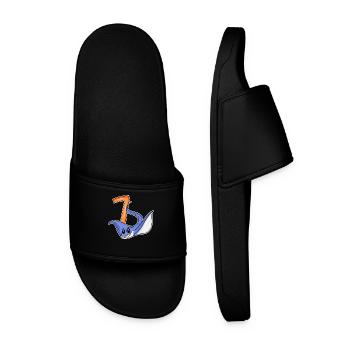 7th Birthday Motif Stingray - 7 years old - Men’s Pool Sliders - black - Front