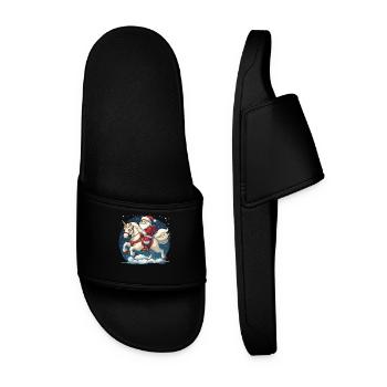 Drôle de Père Noël Licorne Motif - Claquettes Homme - noir - Devant