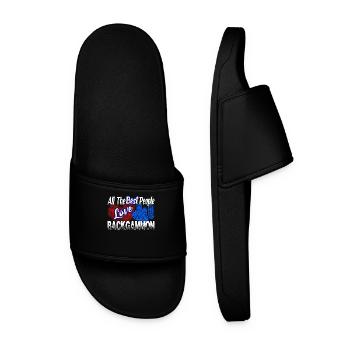 All The Best People Love Backgammon - Men’s Pool Sliders - black - Front