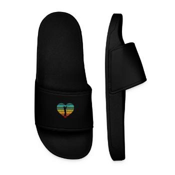Tromboniste Silhouette Trombone Retro Coeur - Claquettes Homme - noir - Devant