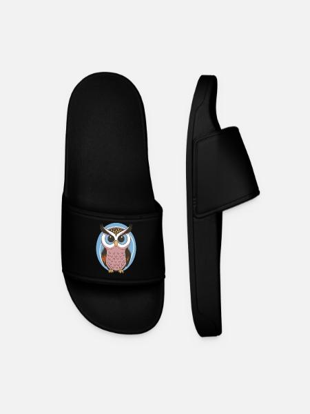 CUTE OWL - Men’s Pool Sliders - black