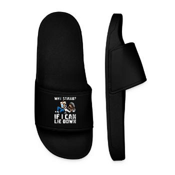 POURQUOI SE TENIR DEBOUT ? SI JE PEUX M’ALLONGER - Claquettes Homme - noir - Devant