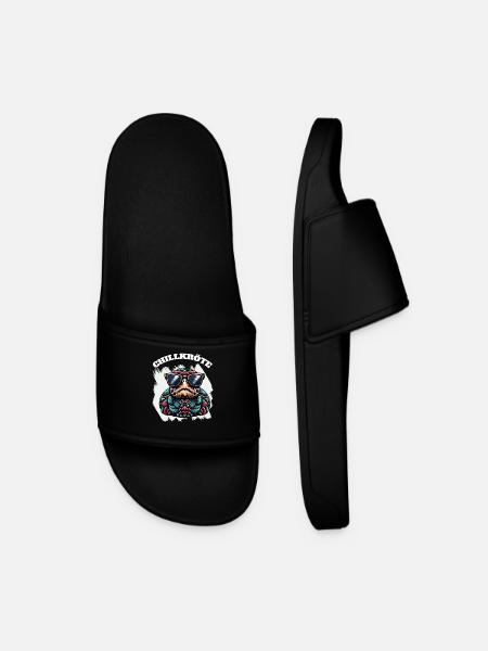 Collective turtle art with sunglasses - Men’s Pool Sliders - black
