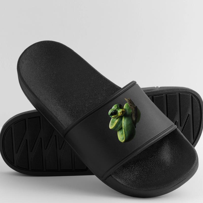 Green Tree Python Snakes Lover Terrarium Men’s Pool Sliders