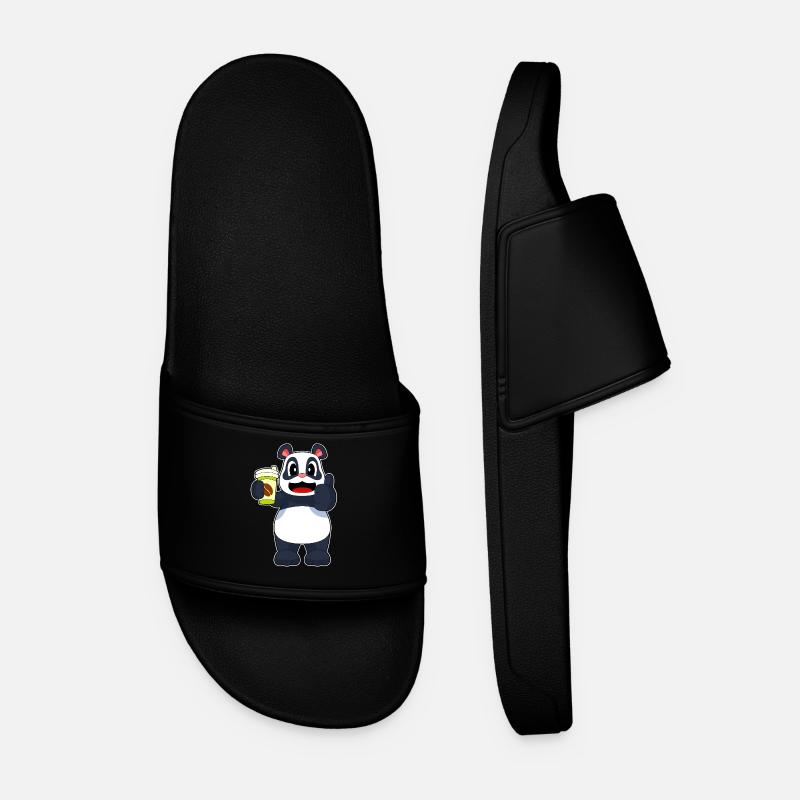 Panda Coffee to go - Men’s Pool Sliders - black