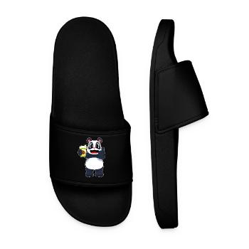 Panda Coffee to go Mug - Men’s Pool Sliders - black - Front