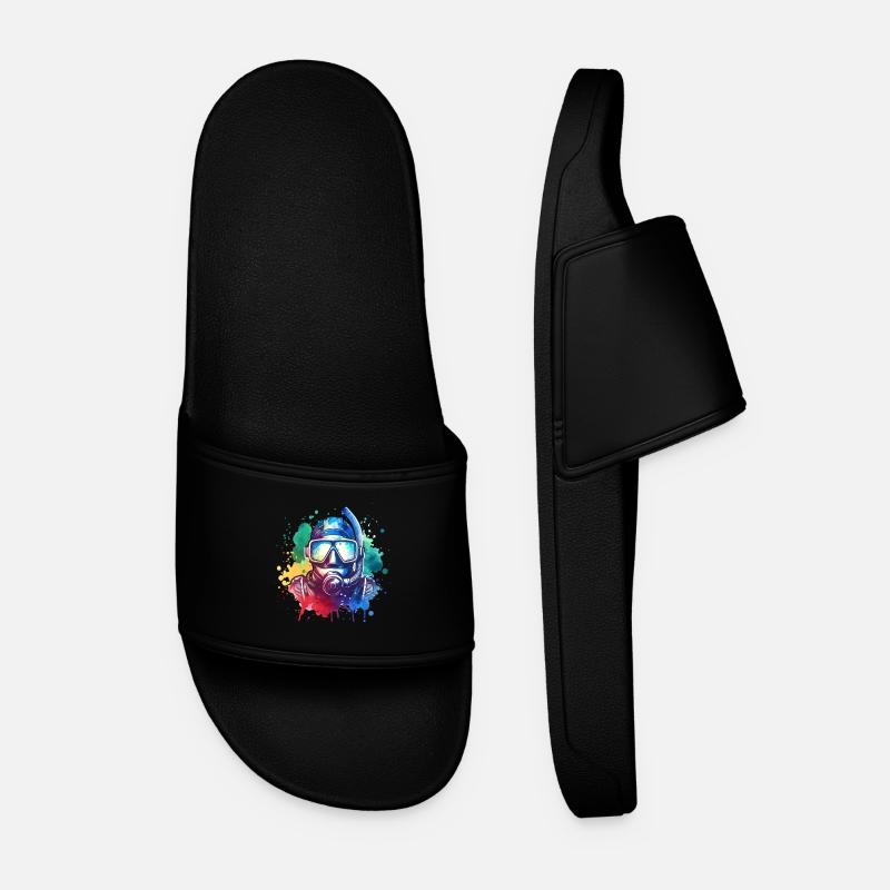 Diving Divers - Men’s Pool Sliders - black