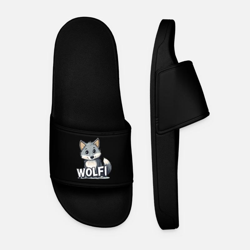 Wolfi - Your pet name - Men’s Pool Sliders - black