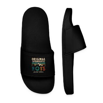 Birthday Gift Born In January 2015 - Men’s Pool Sliders - black - Front