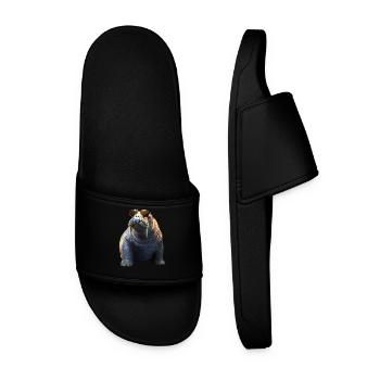 Walrus, tusks, seal, wild Pacific walruses - Men’s Pool Sliders - black - Front