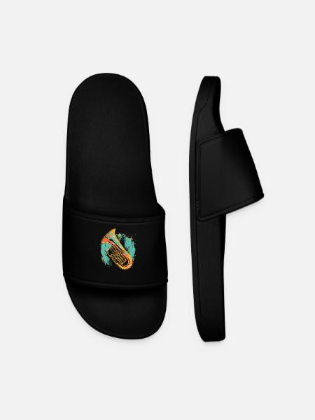 Tuba Graphic - Men’s Pool Sliders - black