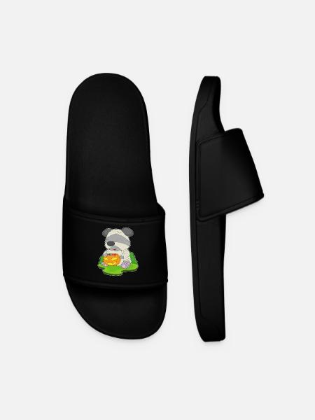 Dog Halloween Mummy - Men’s Pool Sliders - black