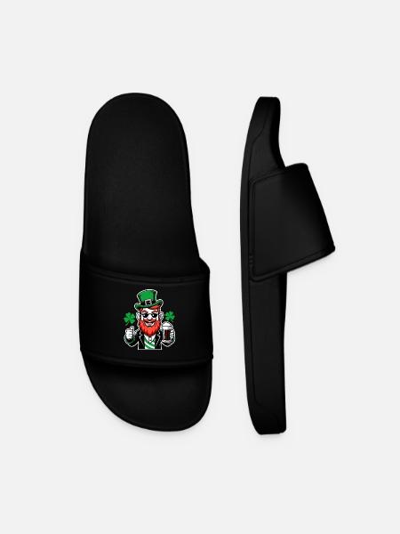 Leprechaun & Beer - Saint-Patrick - Irlande - Claquettes Homme - noir