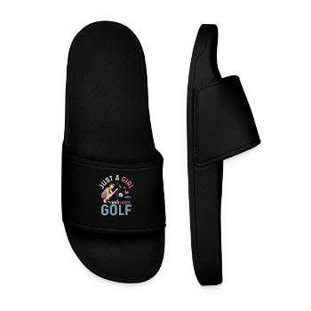 Just A Girl Who Loves Golf Hobby Golfer - Männer Badelatschen - Schwarz - Vorne