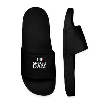 J’aime Amsterdam Italie Lover Flag Coeur Cool Flag - Claquettes Homme - noir - Devant